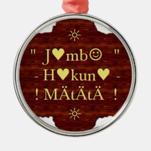 Ornement En Métal jambo Hakuna Matata jour Cadeaux.