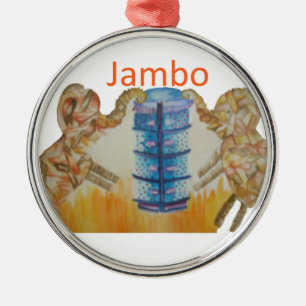 Ornement En Métal Jambo Jumbo African Kids Elephants Art Imprimer