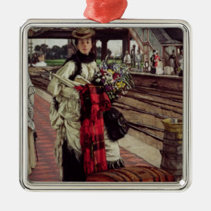 Ornement En Métal James Tissot attendant à la station
