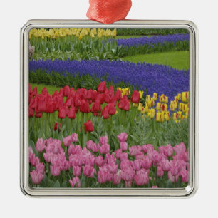 Ornement En Métal Jardin de tulipes, Muscari et