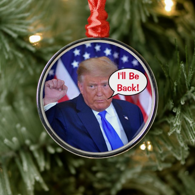 Ornement En Métal Je serai de retour Trump 2024 (Arbre)