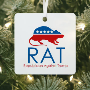 Ornement En Métal Je suis un R.A.T : Républicain contre Trump Cerami