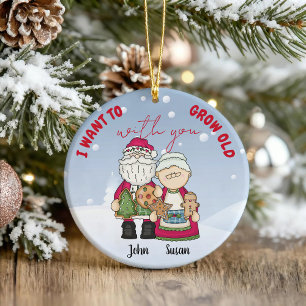 Ornement En Métal Je Veux Vieillir Avec Vous Noël Personnaliser