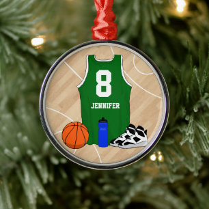 Ornement En Métal Jersey de basket-ball sur terrain vert