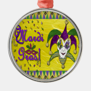 Ornement En Métal Jester Mask Mardi Gras Arlequin