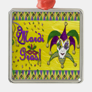 Ornement En Métal Jester Mask Mardi Gras Arlequin