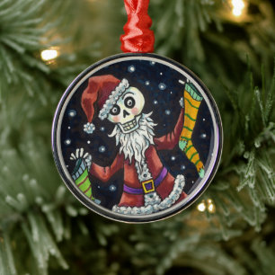 ORNEMENT EN MÉTAL JINGLE BONES PÈRE NOËL, SKELETON VACANCES & STOCKI