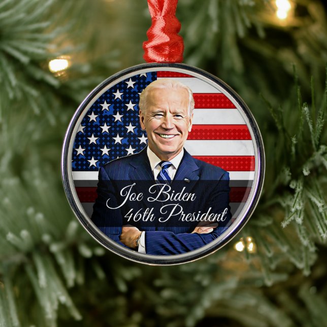 Ornement En Métal Joe Biden 46e Président Keepsaké Souvenir 2020 (Arbre)