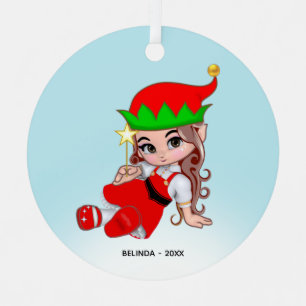 Ornement En Métal Joli elfe de Noël fée