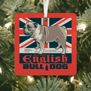 Ornement En Métal Jolly Good English Bulldog