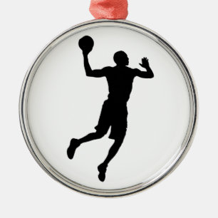 Ornement En Métal Joueur de basket-ball Pop Art Silhouette