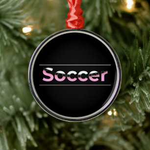 Ornement En Métal Joueur de soccer minimaliste Word Art - Arc