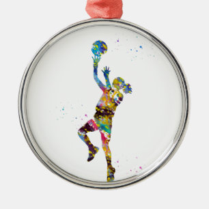 Ornement En Métal Joueuse de basket-ball