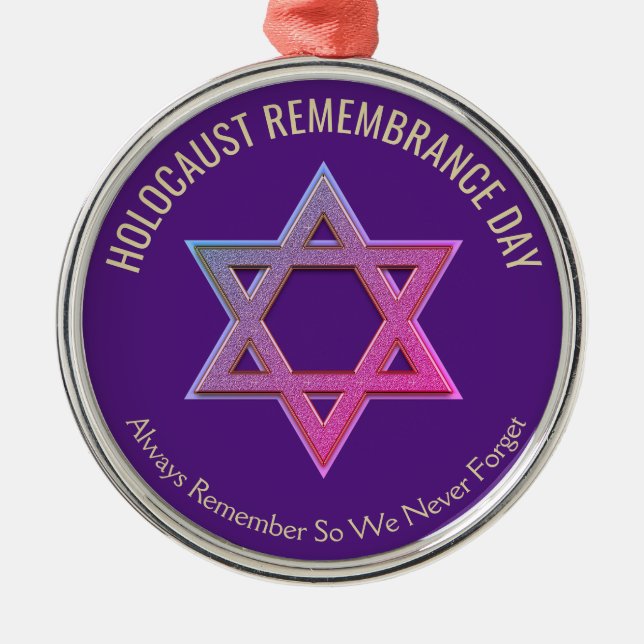Ornement En Métal Journée commémorative de l'Holocauste (Devant)