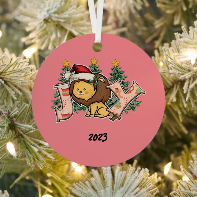 Ornement En Métal Joy Lion Christmas (Insitu)
