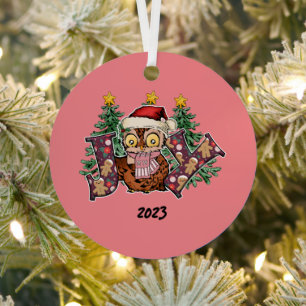 Ornement En Métal Joy Owl Noël