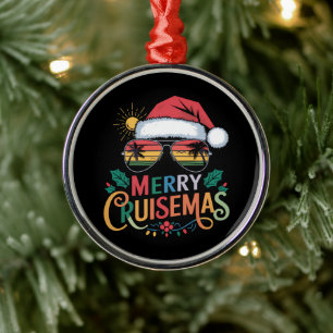 Ornement En Métal Joyeux Cruisemas 2024 Noël Santa Renne 