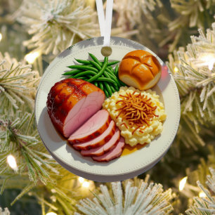 Ornement En Métal Joyeux dîner de jambon Noël personnalisé