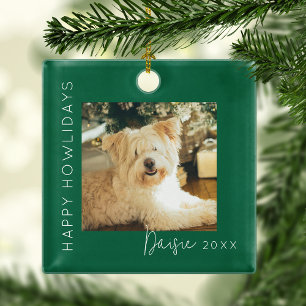 Ornement En Métal Joyeux Howlidays   Arbre de Noël Photo d'Animaux