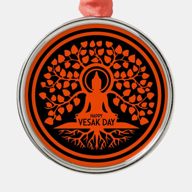 Ornement En Métal Joyeux jour de Vesak (Devant)