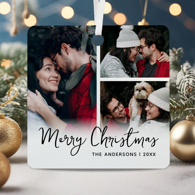Ornement En Métal Joyeux Noël 3 Photo Keepsaké (Créateur téléchargé)