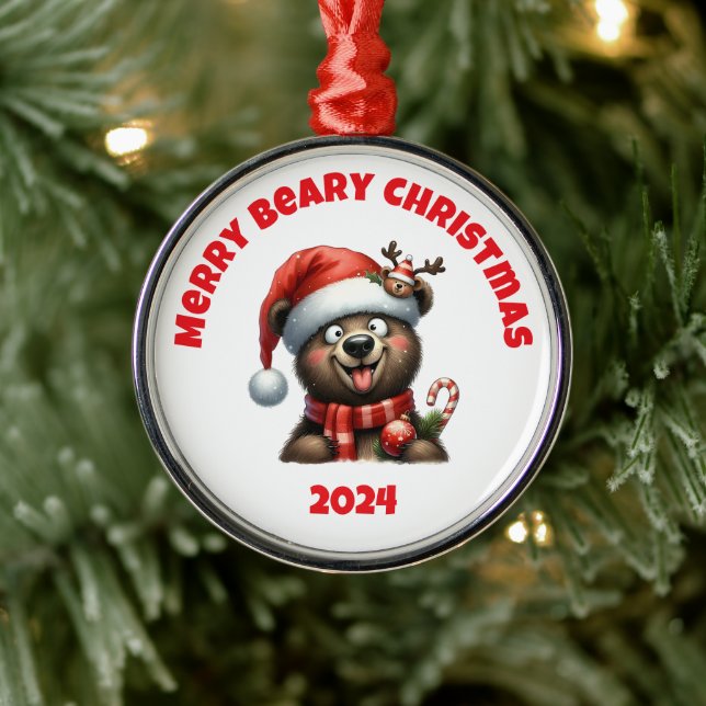 Ornement En Métal Joyeux Noël Beary (Arbre)