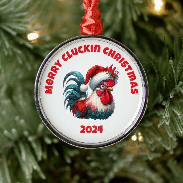 Ornement En Métal Joyeux Noël Cluckin (Arbre)