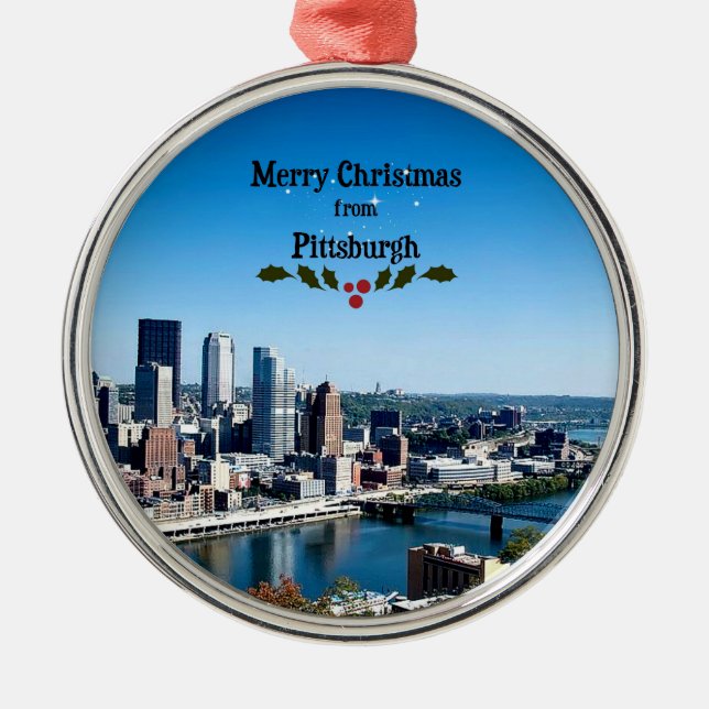 Ornement En Métal Joyeux Noël de Pittsburgh (Devant)