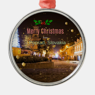 Ornement En Métal Joyeux Noël de Poprad, Slovaquie