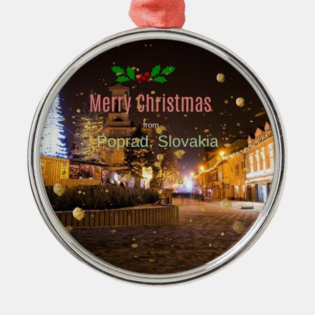 Ornement En Métal Joyeux Noël de Poprad, Slovaquie (Devant)