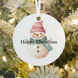 Ornement En Métal Joyeux Noël de Snowman