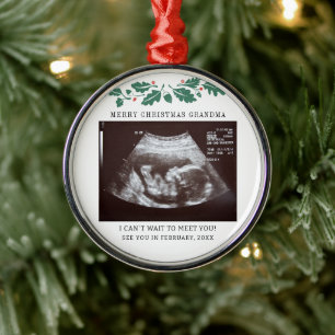 Ornement En Métal Joyeux Noël grand-mère Faire-part de grossesse