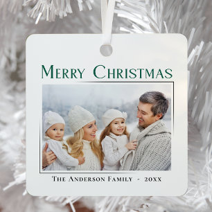 Ornement En Métal Joyeux Noël Moderne Design Famille Cadeau Photo