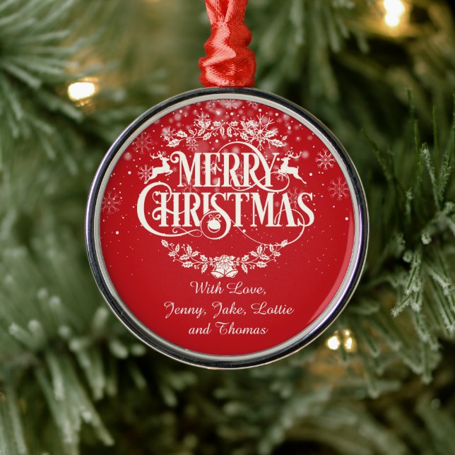 Ornement En Métal Joyeux Noël personnalisé (Arbre)