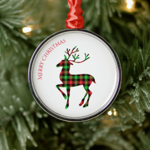 Ornement En Métal Joyeux Noël rond Ornement-Cerf