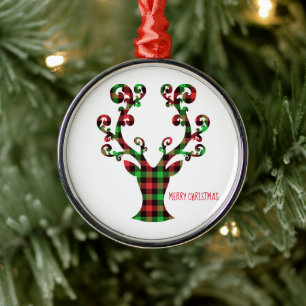 Ornement En Métal Joyeux Noël rond Ornement-Cerf