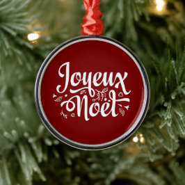 Ornement En Métal Joyeux Noel Rouge