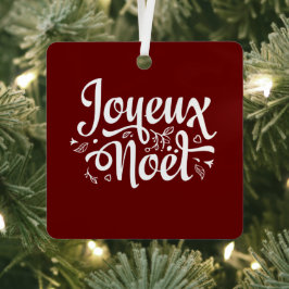 Ornement En Métal Joyeux Noel Rouge