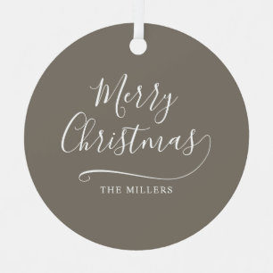 Ornement En Métal Joyeux Noël Simple Script