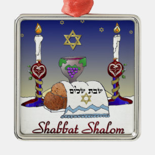 Ornement En Métal Judaica Shabbat Shalom
