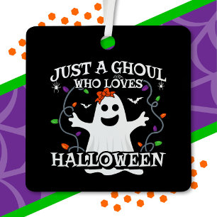 Ornement En Métal Juste une fille qui aime Halloween drôle Halloween