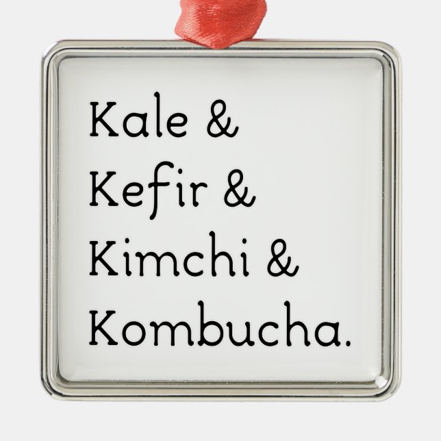 Ornement En Métal Kale Kefir Kimchi Kombucha (Devant)