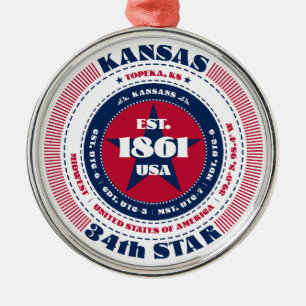 Ornement En Métal Kansas 34e cérémonie de Noël d'État