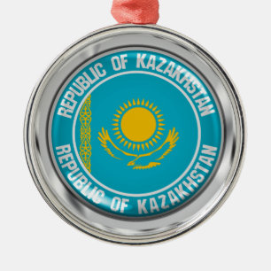 Ornement En Métal Kazakhstan Round Emblem