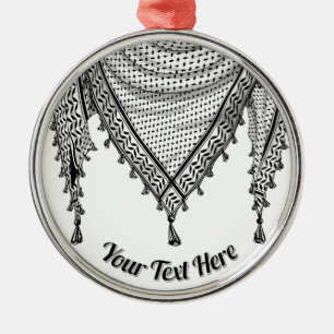 Ornement En Métal Keffiyeh Écharpe palestinienne tissu traditionnel
