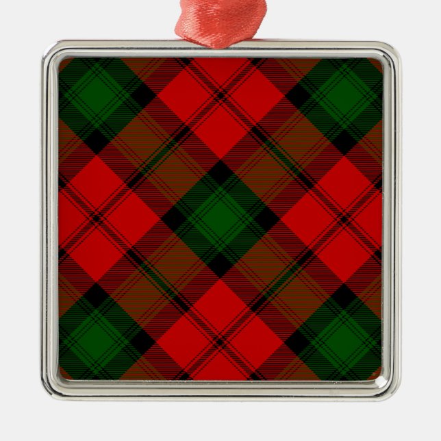 Ornement En Métal Kerr tartan rouge vert plaid (Devant)