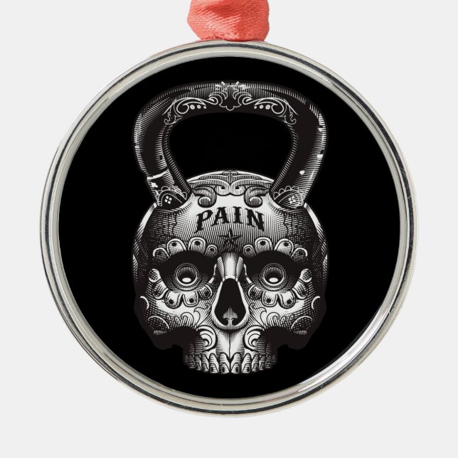 Ornement En Métal Kettlebell Skull - Gym entraînement Motivational (Devant)