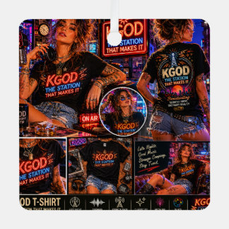 Ornement En Métal KGOD Radio Late Night