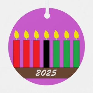 Ornement En Métal Kinara pour Kwanzaa : Lavande