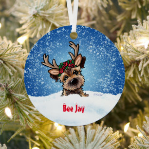 Ornement En Métal KiniArt Frontière Terrier Noël